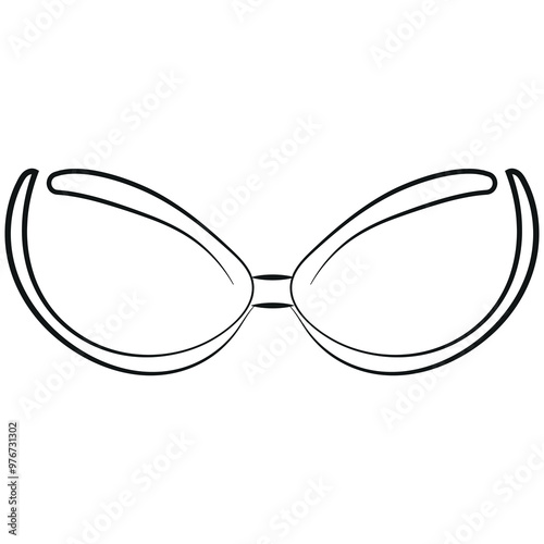 logo of women's bra, namely women's strapless bra with silicone cups, vector