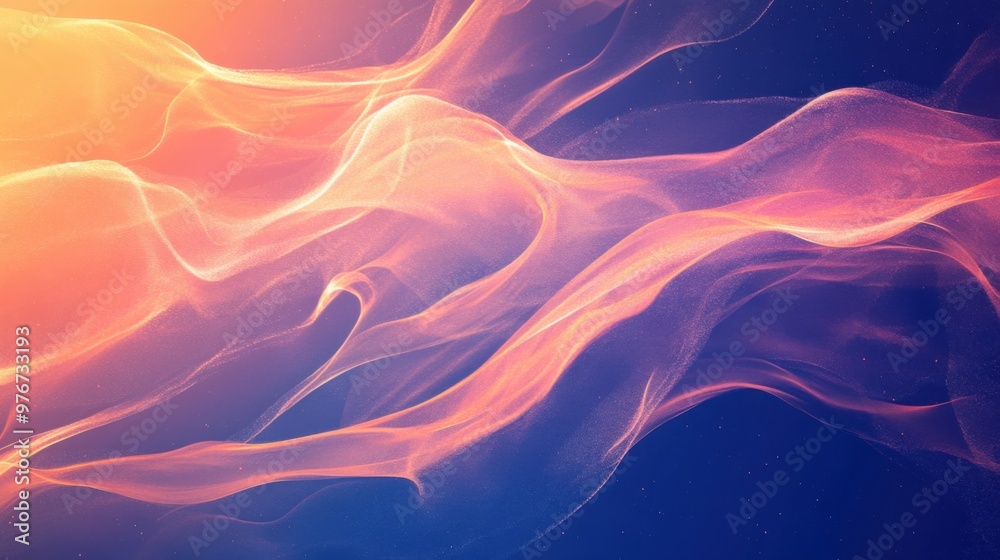 Abstract digital waves of light in vivid colors on navy blue background Abstract digital waves of light in vivid colors on navy blue background