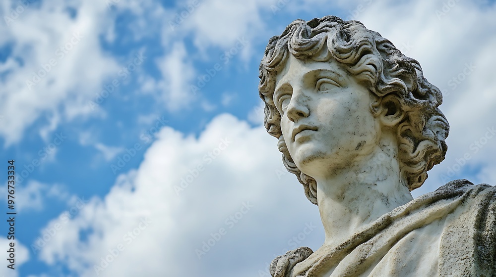 Marble Statue Against a Blue Sky
