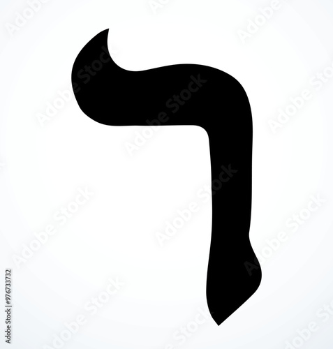 Vector drawing. Hebrew letter icon