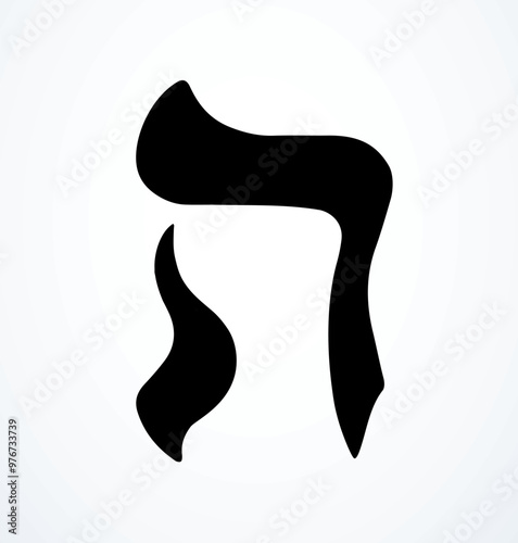 Vector drawing. Hebrew letter icon