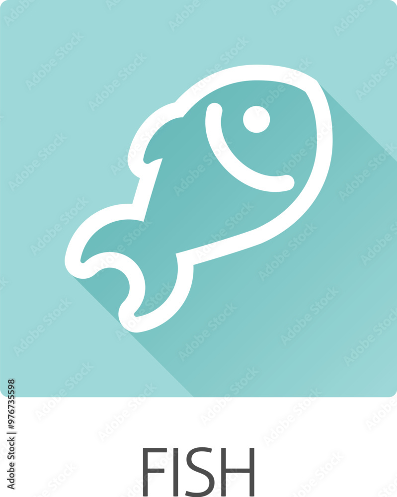 Fototapeta premium A fish seafood food icon concept. Possibly an icon for the allergen or allergy.
