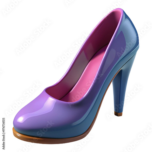 High-Heeled Shoe 3d cartoon style illustration