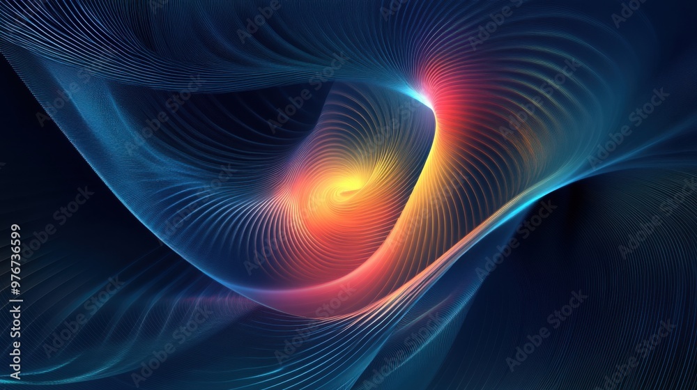 Colorful abstract wave patterns blend in vibrant swirling digital art Colorful abstract wave patterns blend in vibrant swirling digital art
