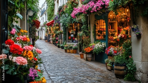 Floral Paradise A Charming Parisian Alleyway