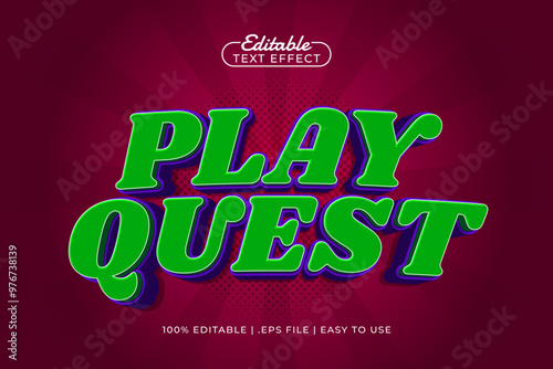 play quest editable text effect with a play game text style