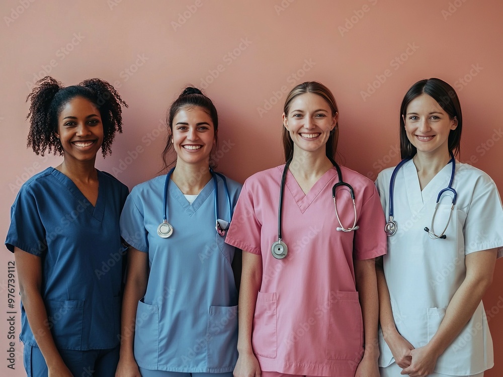 A diverse team of medical professionals posing together, showcasing unity and collaboration in healthcare. A diverse team of medical professionals posing together, showcasing unity and collaboration in healthcare.