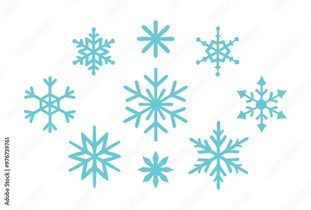 Christmas snowflake Icon Set, Winter Themed Vector Illustrations Christmas snowflake Icon Set, Winter Themed Vector Illustrations