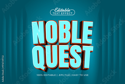 noble quest editable text effect with a knight and king text style