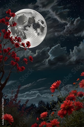 the moon and earth