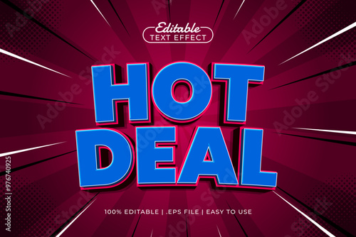 hot deal editable text effect with a sale and discount text style