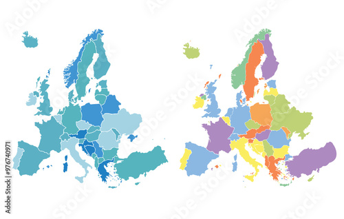 World map on white background. All countries in The World different colors. Can use for printing, website, presentation element, textile. World map vector illustration, high-resolution, travel.