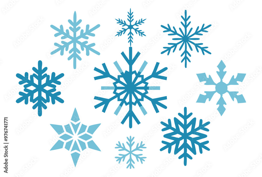 Christmas snowflake Icon Set, Winter Themed Vector Illustrations Christmas snowflake Icon Set, Winter Themed Vector Illustrations