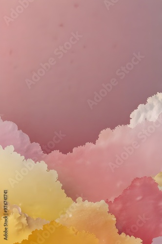 watercolor background with clouds