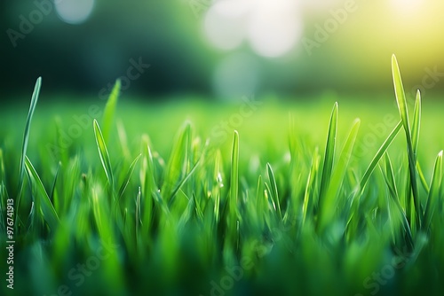 Close-up of Green Grass Blades