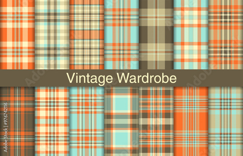 Vintage plaid bundles, textile design, checkered fabric pattern for shirt, dress, suit, wrapping paper print, invitation and gift card.