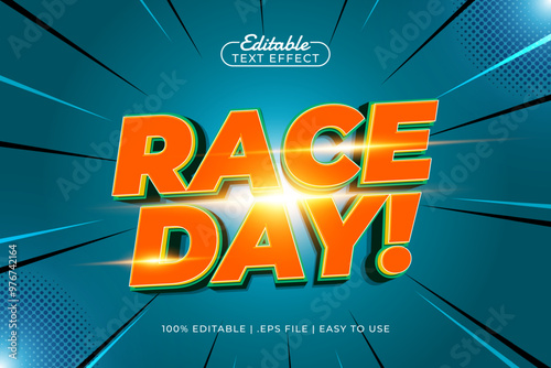race day editable text effect with a race and speed text style