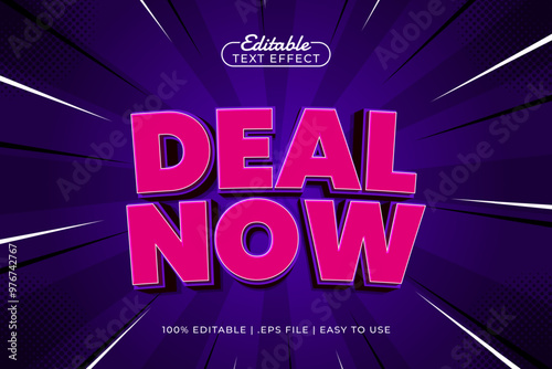deal now editable text effect with a sale and discount text style