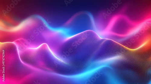 Colorful abstract waves and light patterns representing digital data flow and energy