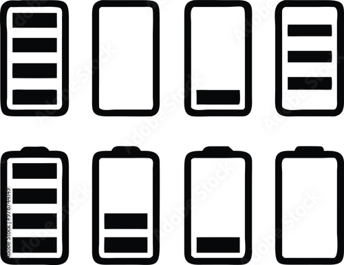 Battery icons set. Vector illustration