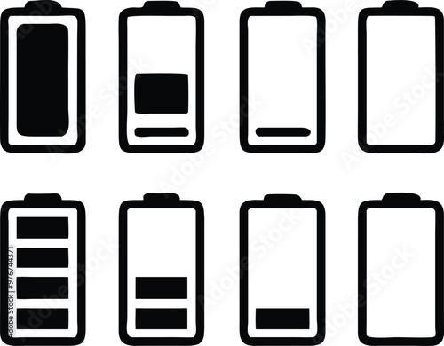 Battery icons set. Vector illustration