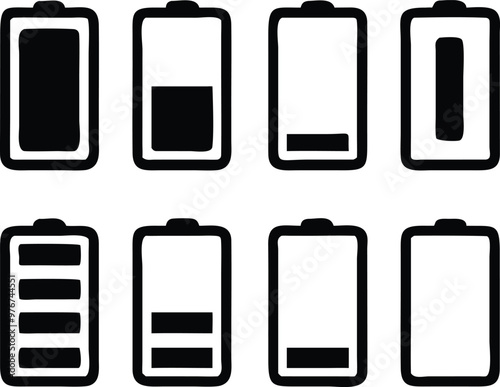 Battery icons set. Vector illustration