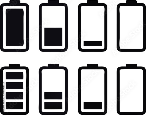 Battery icons set. Vector illustration