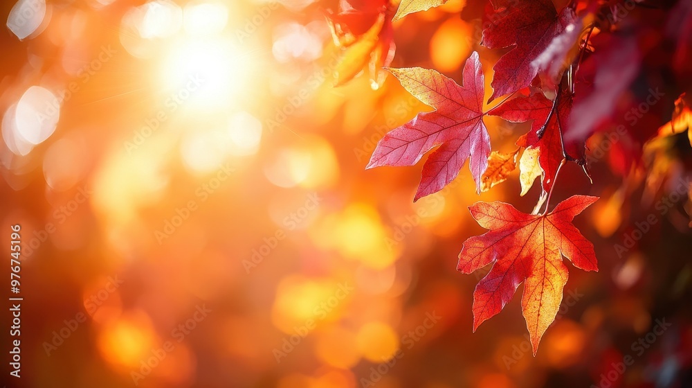 Vibrant autumn leaves glowing in warm sunlight create a picturesque fall scene, capturing nature's beauty and tranquility. Vibrant autumn leaves glowing in warm sunlight create a picturesque fall scene, capturing nature's beauty and tranquility.
