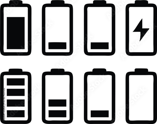 Battery icons set. Vector illustration