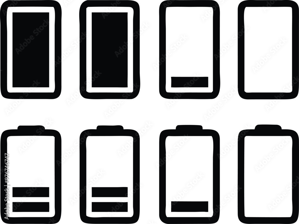 Battery icons set. Vector illustration Battery icons set. Vector illustration