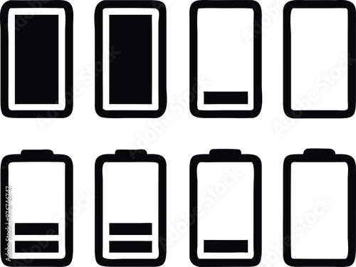 Battery icons set. Vector illustration