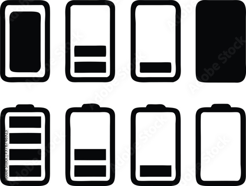 Battery icons set. Vector illustration