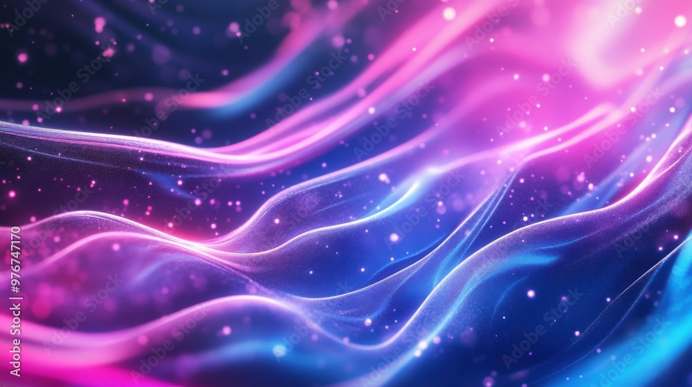 Obraz premium Abstract vibrant waves of blue and pink creating an energetic movement