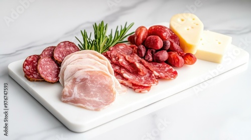 Italian Charcuterie Platter with Salami, Prosciutto and Cheese.