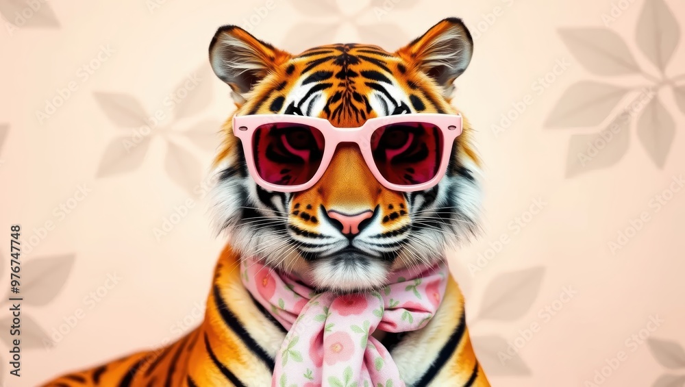Cool Tiger in Sunglasses and Scarf Cool Tiger in Sunglasses and Scarf
