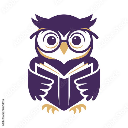 owl teacher with book eps