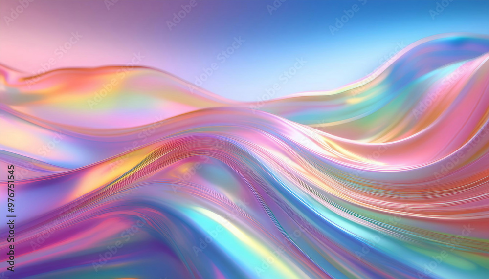 Close-Up Illustration of a Pastel Rainbow Hologram Close-Up Illustration of a Pastel Rainbow Hologram