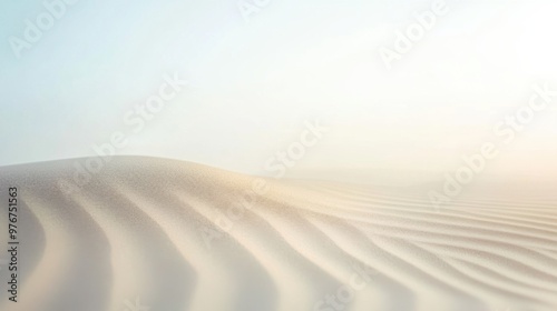 Serene sand dunes at sunset in desert landscape with gentle winds and soft lighting