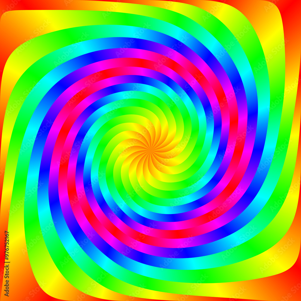 Obraz premium hypnotic spiral background, optical illusion of chaos, with a stylized design, captivates the eye in this image
