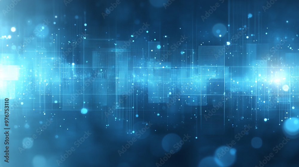 A stunning abstract image featuring glowing blue particles and light beams, perfect for technology and digital backgrounds. A stunning abstract image featuring glowing blue particles and light beams, perfect for technology and digital backgrounds.