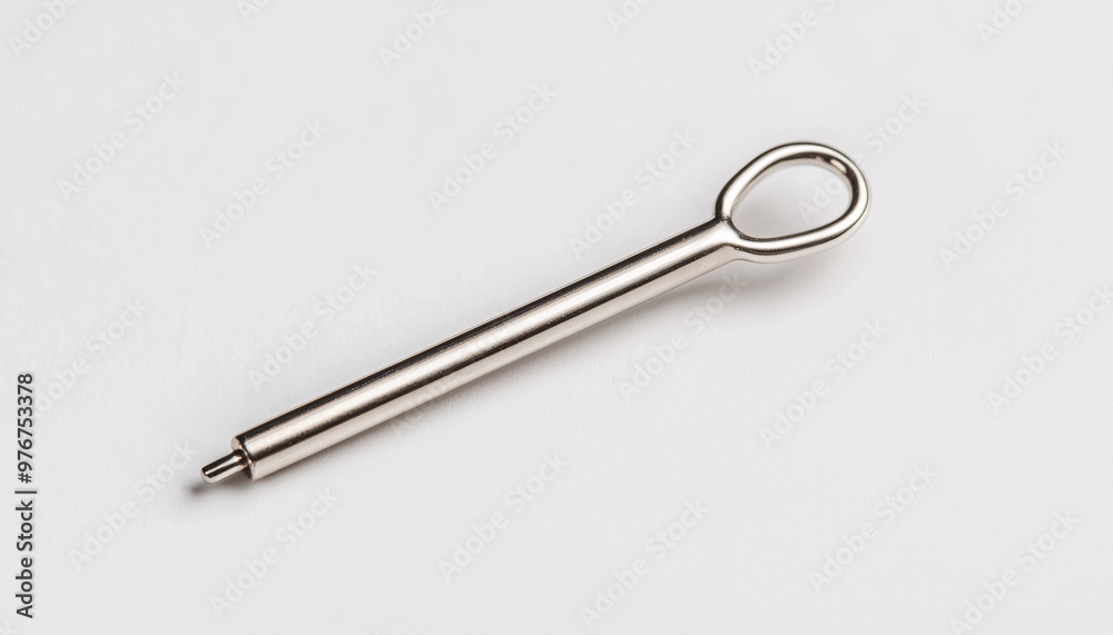 Shiny metal pin tool with a circular handle, perfect for mechanical repairs and craftsmanship Shiny metal pin tool with a circular handle, perfect for mechanical repairs and craftsmanship