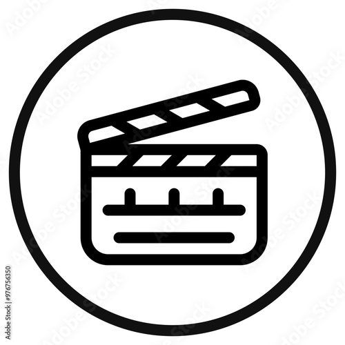 Editable clapperboard, film production, action, scene vector icon. Movie, cinema, entertainment. Part of a big icon set family. Perfect for web and app interfaces, presentations, infographics, etc
