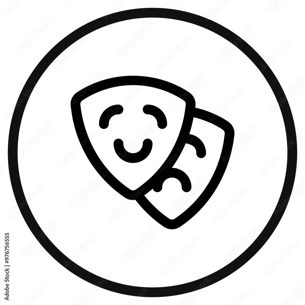 Editable theater masks, drama vector icon. Movie, cinema, entertainment. Part of a big icon set family. Perfect for web and app interfaces, presentations, infographics, etc Editable theater masks, drama vector icon. Movie, cinema, entertainment. Part of a big icon set family. Perfect for web and app interfaces, presentations, infographics, etc