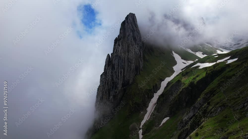 4k Drone Shot Of Towering Peaks Of Saxer Lücke Ridge In Appenzell Switzerland 4k Drone Shot Of Towering Peaks Of Saxer Lücke Ridge In Appenzell Switzerland