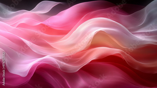 Elegant abstract wave pattern in soft pink and white hues, creating a soothing and artistic visual experience.