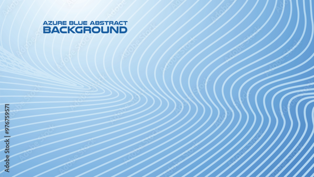 Azure Blue abstract background with curve line for backdrop or presentation