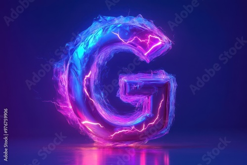 The letter G is made of water and fire, giving it a dynamic