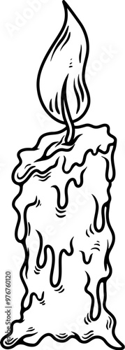 Obraz na plátne Illustration of halloween candle