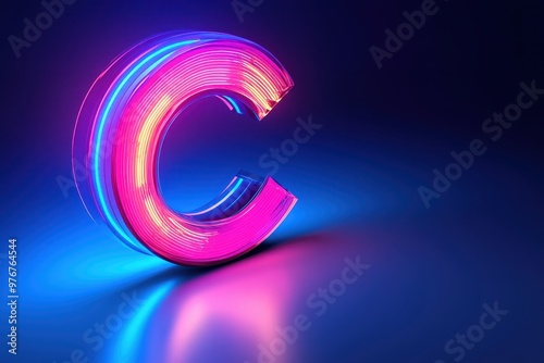 Wallpaper Mural A neon C is displayed in a purple background Torontodigital.ca