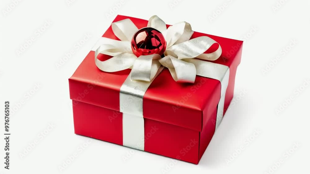 red gift box with ribbon